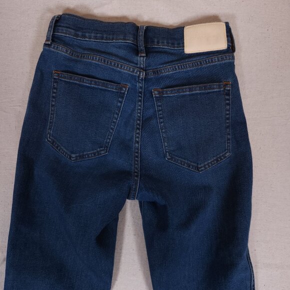 Everlane Vintage Skinny Jeans Womens 25 Regular Blue Button Fly Raw Hem Minimali - Picture 10 of 15